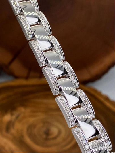 Золотой браслет кусковой с бриллиантами