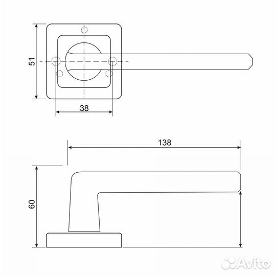 Ручки дверные Code Deco H-22112-A-BN, черный никел