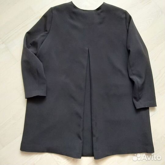 Пиджак на молнии женский длинный чёрный H&M р58-60