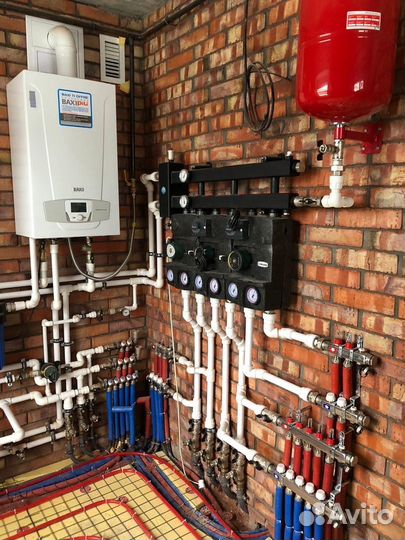 Монтаж отопления и водоснабжения в частном доме