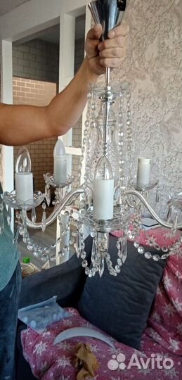 Люстра хрустальная чехия бу