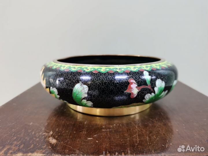 Ваза чаша клуазоне Китай Япония 1950 год эмаль