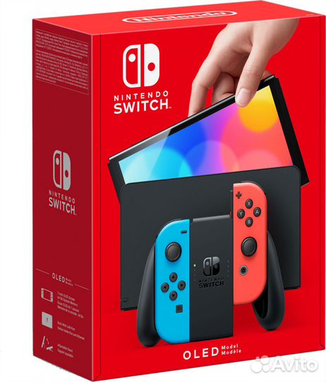 Nintendo Switch (oled-модель) неоновый красный