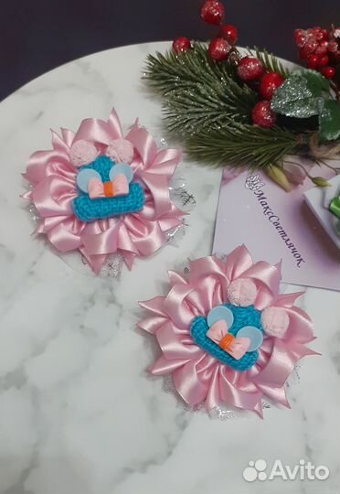 Бантики заколка резинка барби драконы зимние