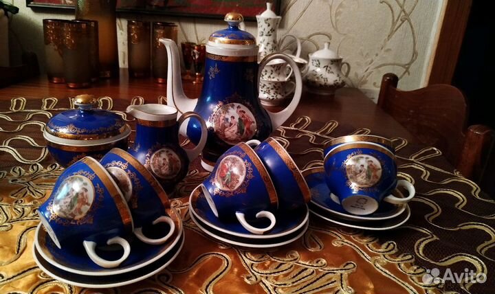 Сервиз кофейный с позолотой 6 персон