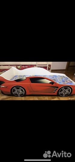 Машинка кровать с матрасом