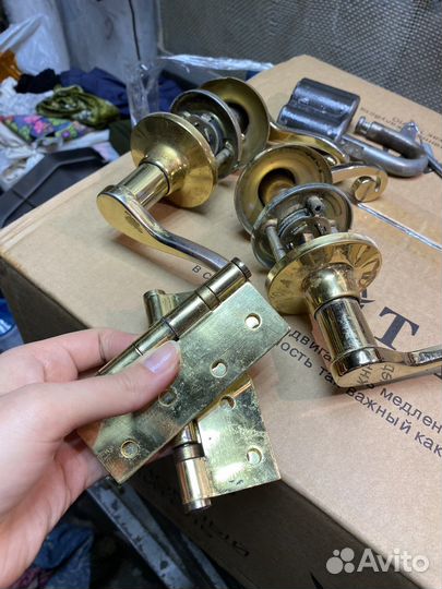 Дверь без коробки. С ручкой и петлями