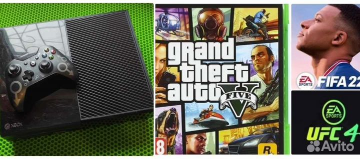 Xbox ONE 500гб+20игр (GTA5, UFC4, FIFA23)