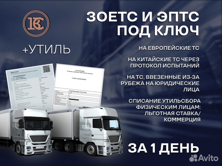 Оформление ЭПТС СБКТС / зоетс / эпсм