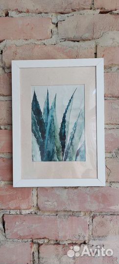 Картина акварель ботаника, постер в интерьер