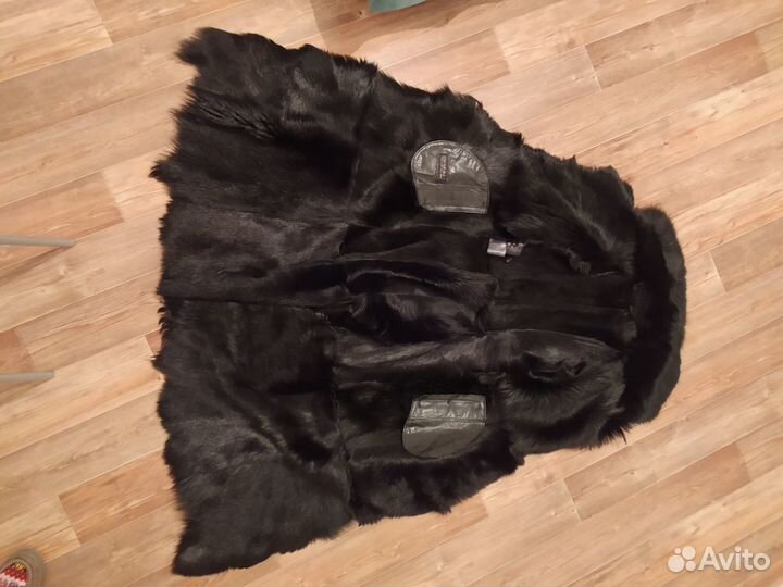 Дублёнка глубокого чёрного цвета Vito ponti