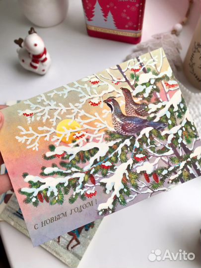 Новогодние открытки, СССР, раритет, 7 шт