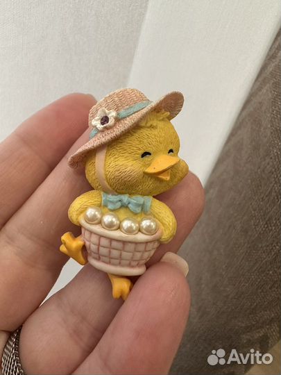 Винтажная брошь Пасхальный цыпленок, США