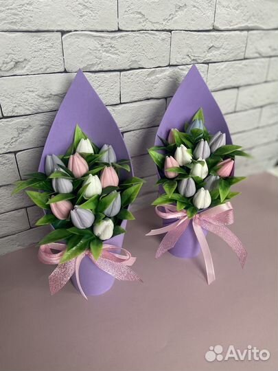 Букет тюльпанов из мыла ручной работы