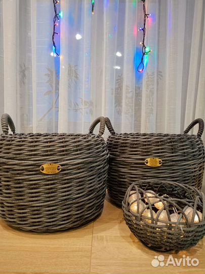 Кашпо из ротанга 