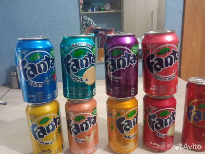 Коллекция баночек от напитков Фанта