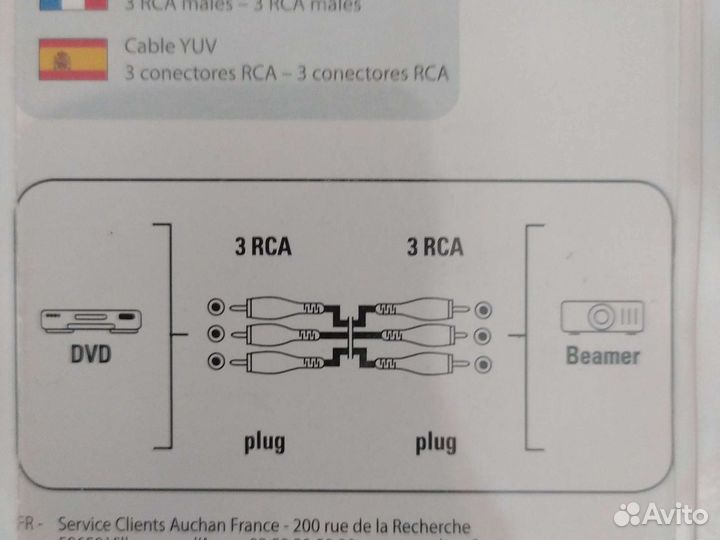 Тв кабель 3RCA, 