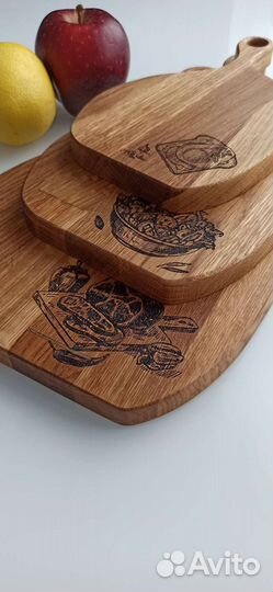 Набор разделочных досок из дуба с подставкой