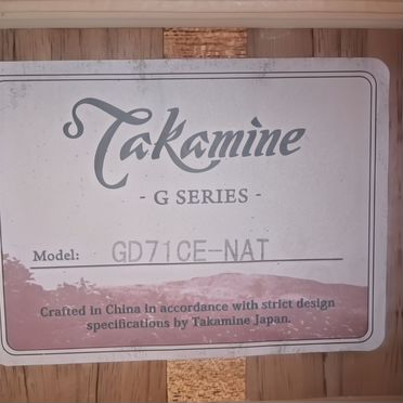 Гитара электроакустика Takamine GD71CE NAT