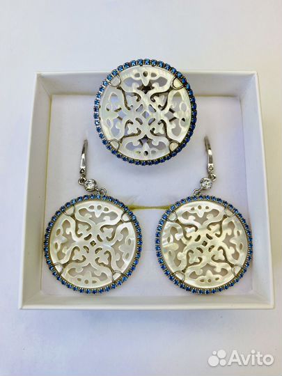 Серьги и кольцо (серебро и перламутр)