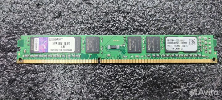 Оперативная память Kingston valueram 4GB DDR3 PC3