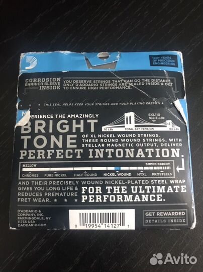 Струны daddario для электрогитары 10 46