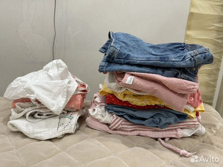Летняя одежда на двочку 86