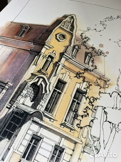 Авторский постер А3 Дом в стиле модерн