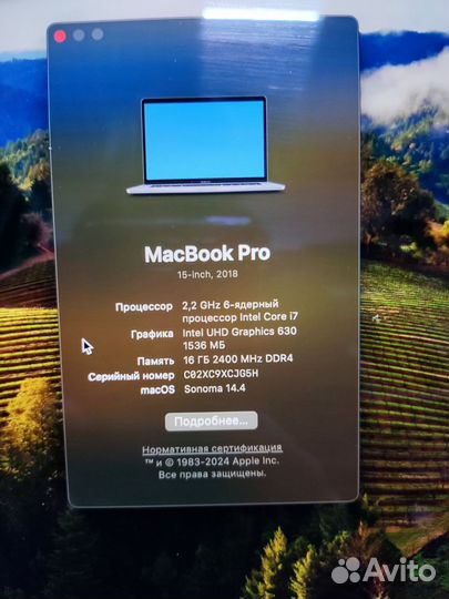 Apple MacBook Pro 2018 Core i7/555X/16гб/Retina