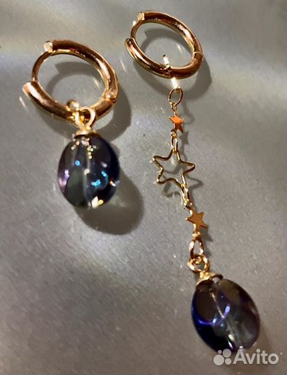 Серьги звездочеты муранское стекло