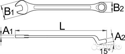 Ключ Unior комбинированный с изгибом 6 №130