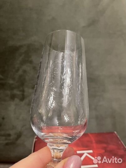 Бокалы рюмки богемия пантография хрусталь