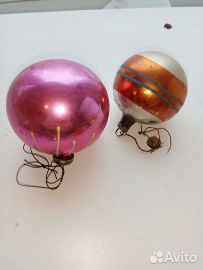Елочные стеклянные игрушки СССР Винтаж 1960г