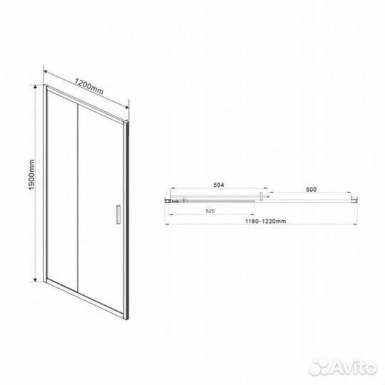 Душевая дверь Vincea Garda VDS-1G 120 см брашированное золото