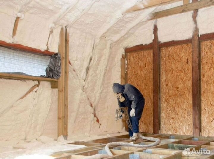 Утепление напылением ППУ от 100м2