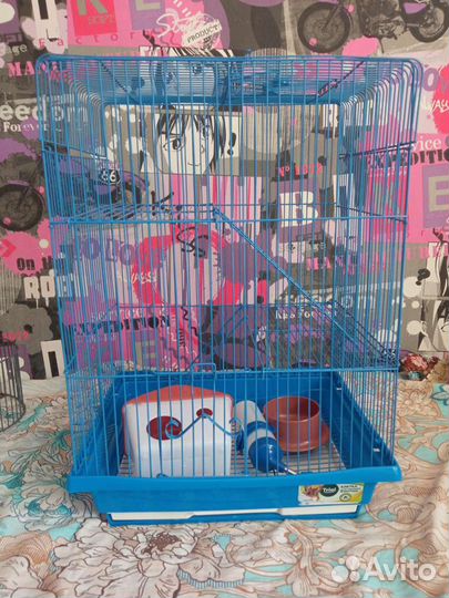 Клетка для грызунов + еда