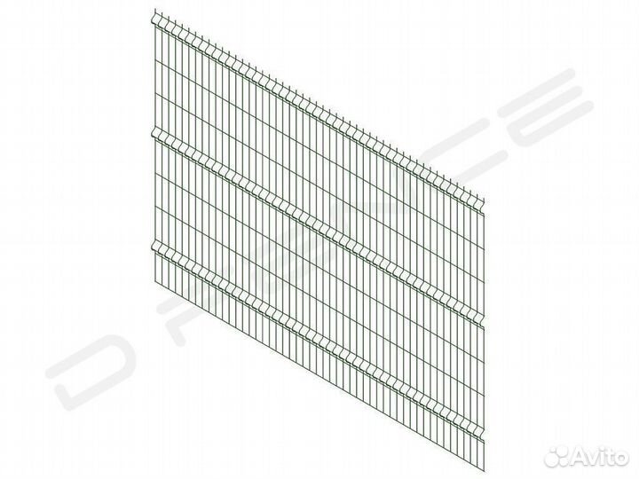 Забор 3D сетка, 3Д панель 2,53х1,73м д.3,8мм