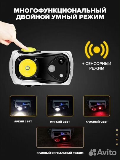 Светодиодный фонарь на лоб atlantic белый