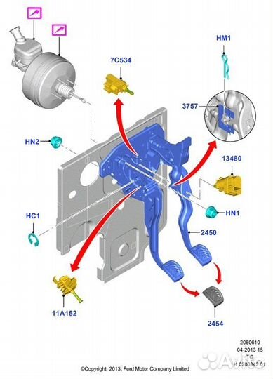 Педальный узел Ford Transit 8 MK8 2014-2022 2 2019