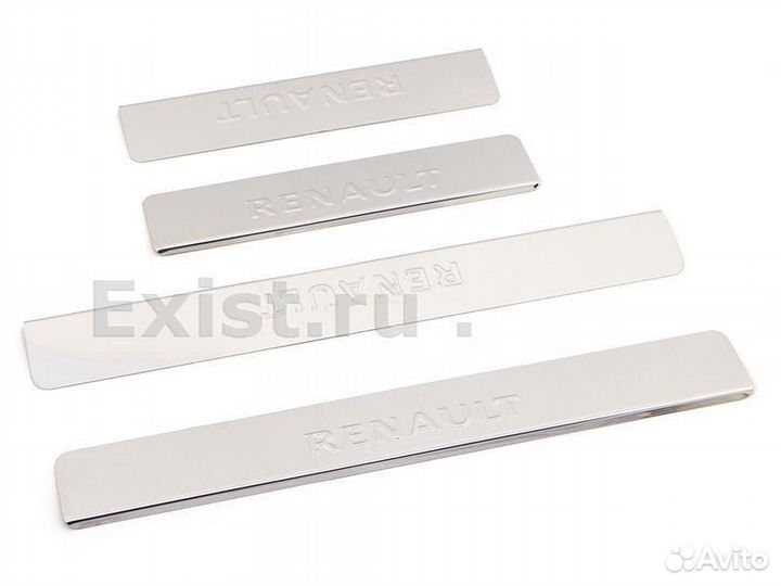 Накладки порогов Renault Logan II c 14 г. нерж