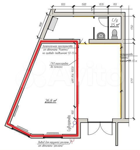 Торговое помещение, 27 м²