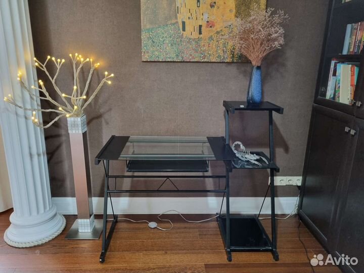 Стол компьютерный стекло+металл