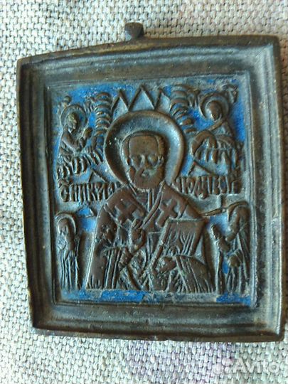 Икона дорожная меднолитая 