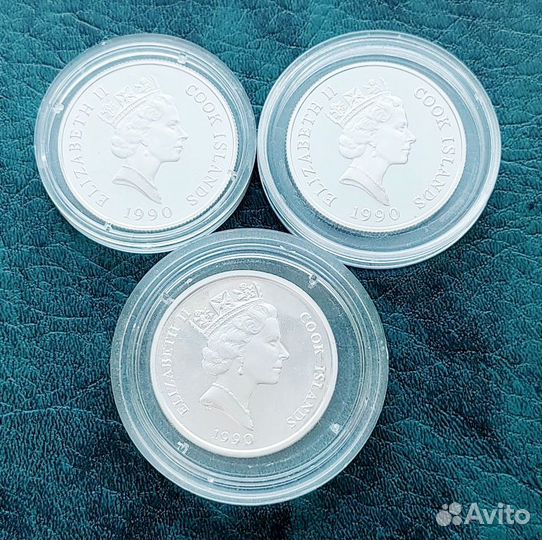 10 долларов 1990 г. Острова Кука. Слоны и Веспуччи