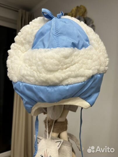 Зимняя шапка из овчины для малыша 48 размер