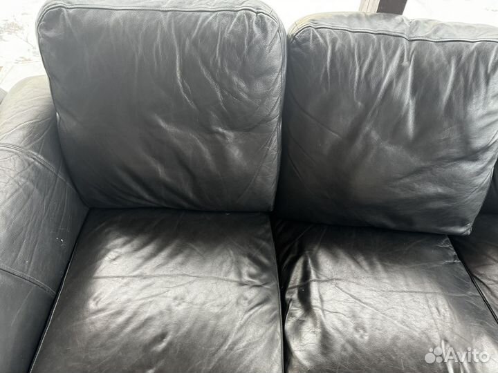 Кожаный диван раскладной бу