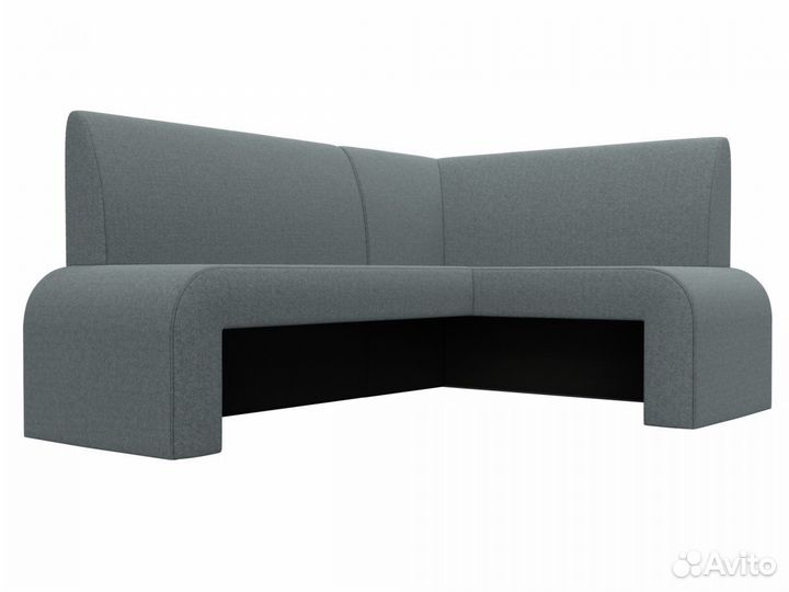 Диван кухонный угловой Кармен правый угол, рогожка, амур серый