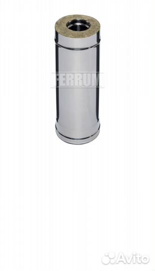 Сэндвич труба Ferrum 115/200 1м 0,8 мм Нержавейка