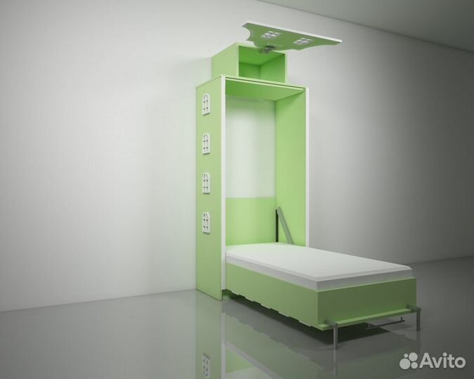 Подъемная откидная шкаф кровать домик детская Б-18