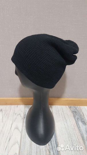 Шапка бини двойная, ручная работа, меринос, Unisex